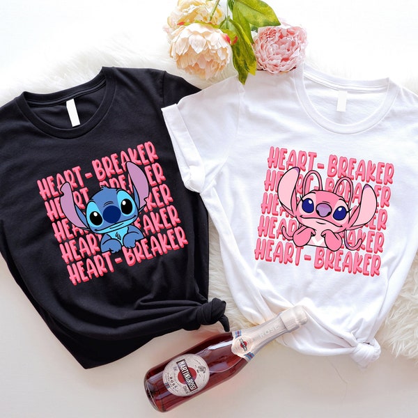 Camisa Stitch Heart Breaker, sudadera del Día de San Valentín de Disney, divertida pareja de Disney a juego, traje del día de San Valentín de Stitch, camisa de amor de Disney