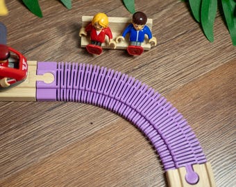 Flexible Track for Wooden Train - Fix Misaligned Rails - Compatible with Brio & IKEA Lillabo - 20cm XXL Connector EV3