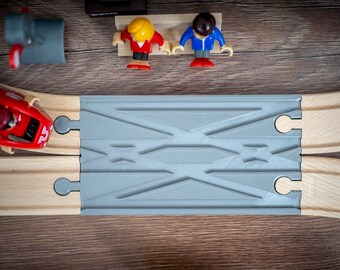 Parallel Crossing Train Track junction, Compatible with Brio, Lillabo, IKEA Trains