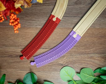Creative Railway Expansion: Flexible Long Track for Wooden Trains - Bendy Connector Piece for Epic Layouts - Fits All Major Wood Tracks EV4