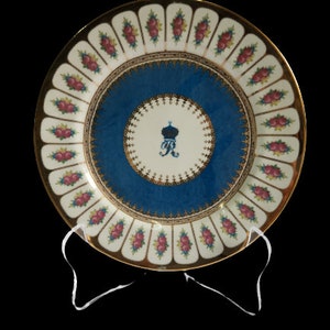Royal Worcester porcelain plate Of Rampur Princely state coat of arms, India
