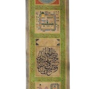 Rare Islamic Ottoman HANDWRITTEN Scroll inscribed With Quran Verses