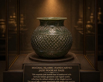 Islamische Mughal handgemachter Jade Topf in Museumsqualität