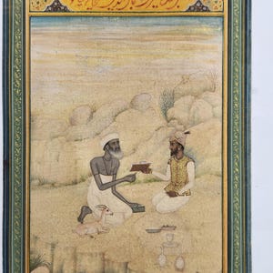 Very high quality stone mughal miniature painting  on paper of sufi series.