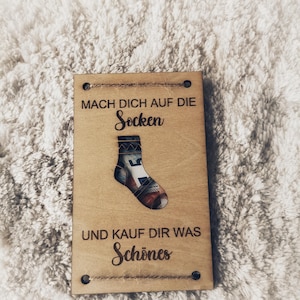 SVG Datei Mach dich auf die Socken! Geldgeschenk aus Holz