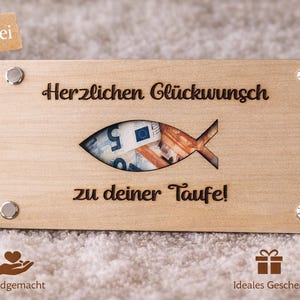 Taufe SVG | Fisch Symbol Plotterdatei | Geldgeschenk Taufe SVG | Christliches Geschenk | Laserdatei Holz | DIY Deko