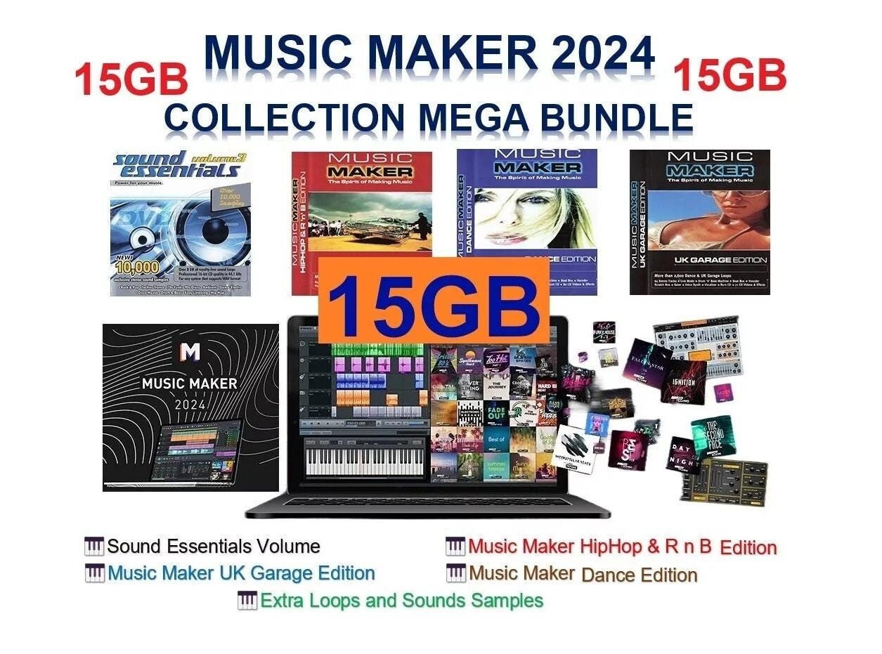 MUSIC MAKER 2024 Collection Mega Bundle, 15GB of Over 25,000 Loops and Samples