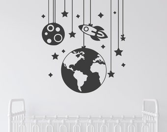 Baby Planets Mobile - Wall Decal Sticker