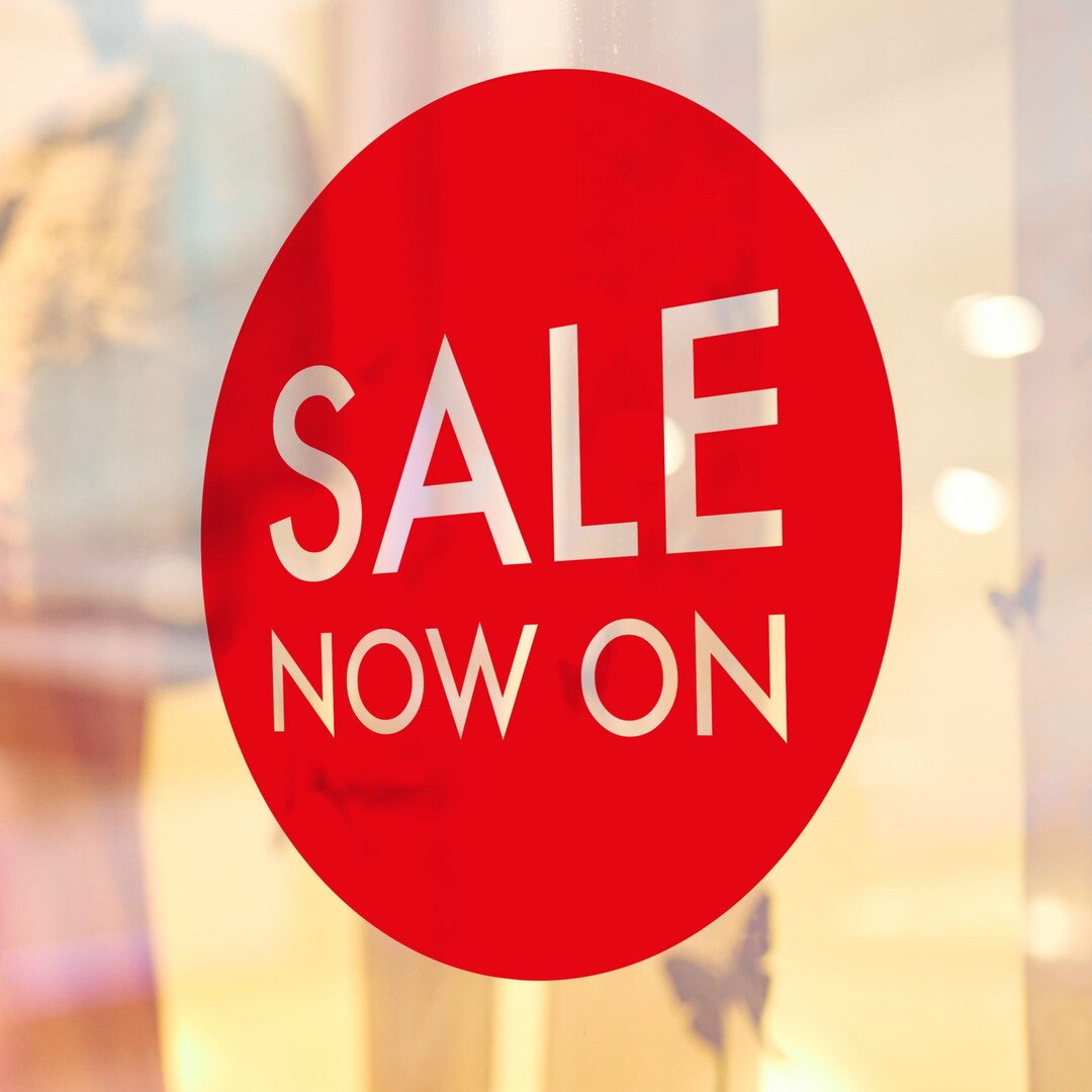 Now At Sticker SALE NOW ON Window Decal Sticker – Retail Shopfront Vinyl Sign for ...