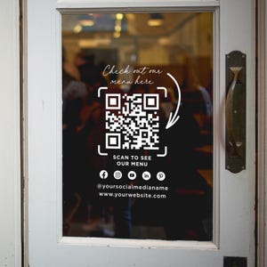 Custom QR Code Social Media Vinyl Decal – Waterproof Business Sticker