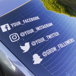 Custom Social Media Handle Decal Stickers – Instagram, Facebook, YouTube Vinyl Stickers for Cars, Windows & Business Branding