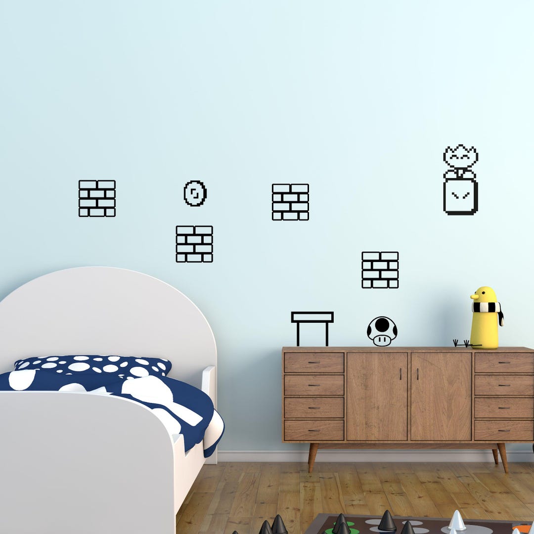 Super Mario - Wall Decal Sticker Pack - Etsy Australia
