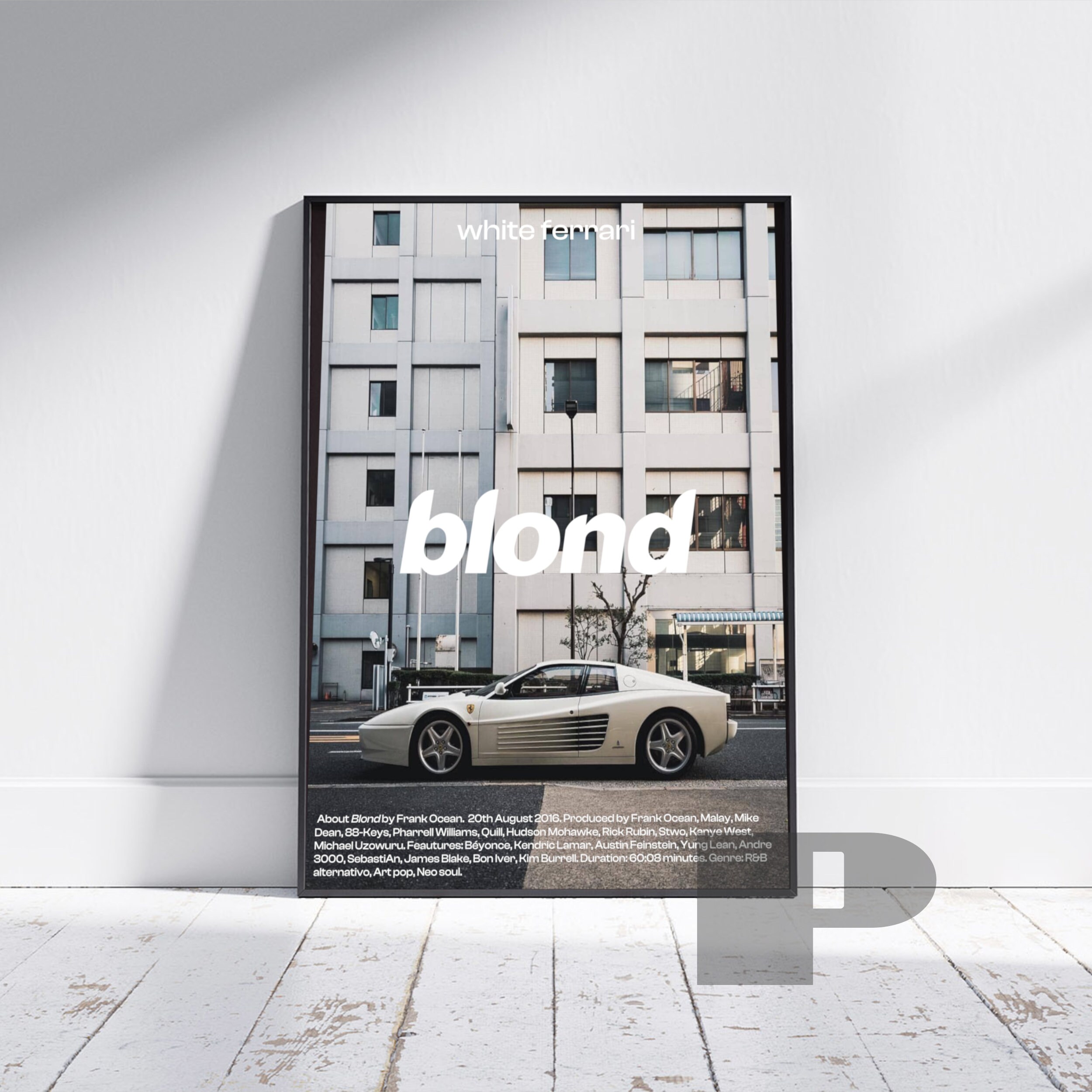 Poster Frank Ocean Music Gift White Ferrari Blond Poster
