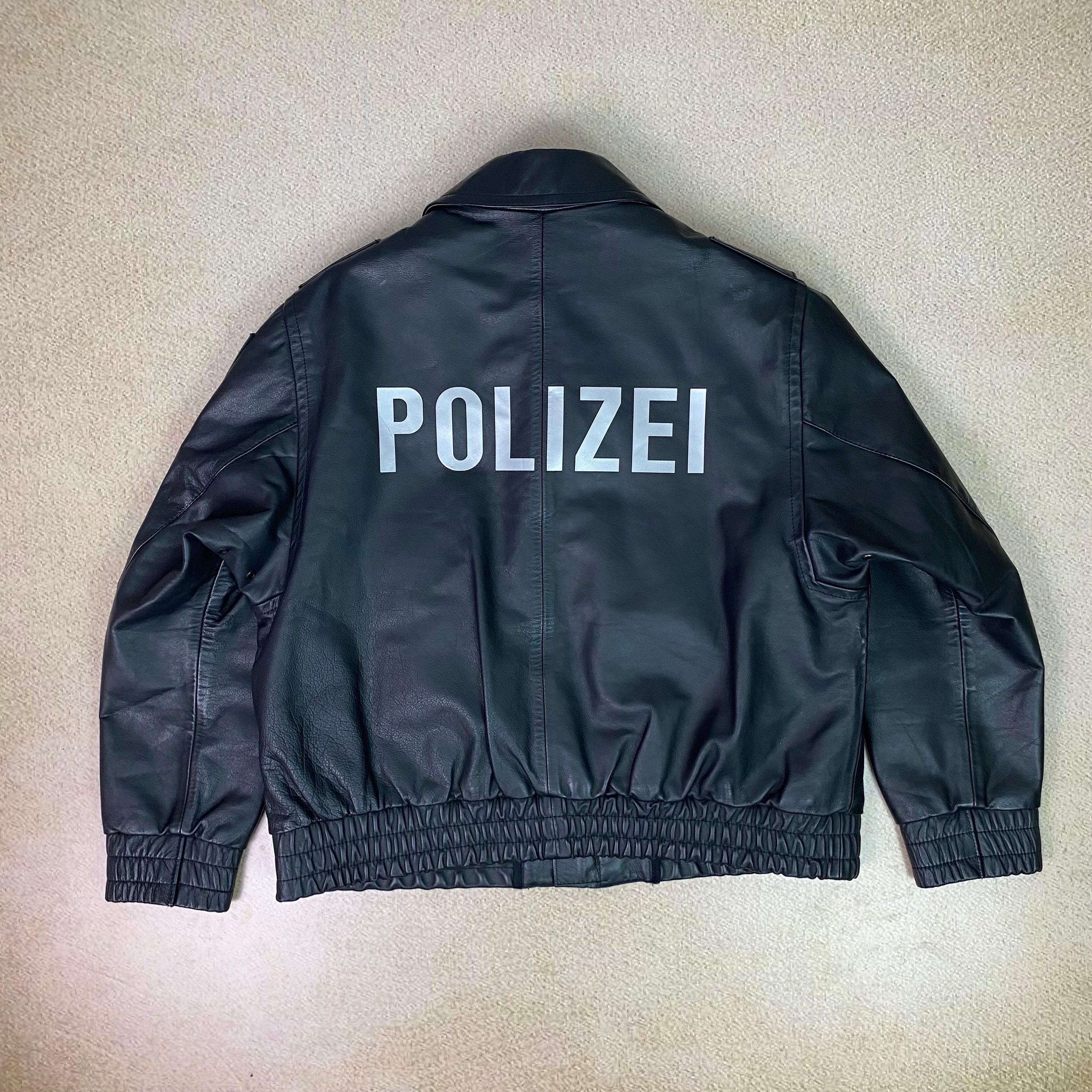 90s Germany Polizei Leather Jacket Etsy UK