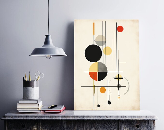 Exhibition Bauhaus Poster, Mid Century Modern Minimalist Retro Wall Art ...