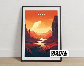 Mars Travel Poster, Mars, Space Travel Poster, Space, Space Poster, Mars Poster, Travel Poster, Nasa Poster, Nasa, Space Travel, Wall Art