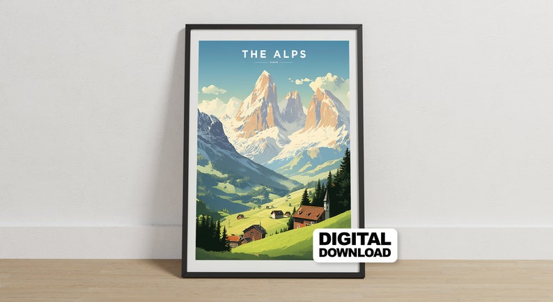 Alps Travel Poster, Travel Poster, Switzerland Travel Poster, Swiss ...