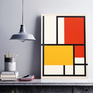De Stijl, Piet Mondrian, Arte Abstrata, Cartaz de Exposição, Neoplasticismo, Cartaz De Stijl, Arte de Parede, Impressão De Stijl, Cartaz Bauhaus