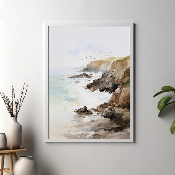 Cornwall print, Cornwall poster, Travel print, Cornwall art, Cornwall wall art, Wall art, Cornwall, Beach print, Seaside print