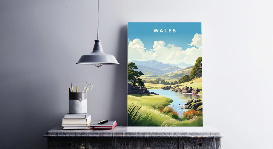 Wales Travel Poster, Travel Poster, Wales Print, Wales Poster, Travel