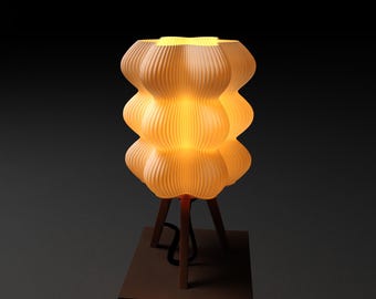 3D Printable Modern Lamp | Unique Wavy Lampshade | Home Decor & Ambient Lighting ( STL, 3MF )
