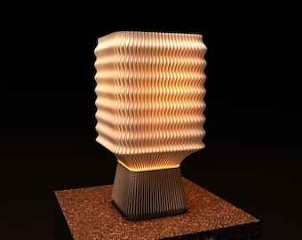 Lampada a spirale luminosa - STL stampabile in 3D - 3MF - Paralume e base per lampada da tavolo ambientale