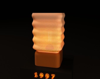 Retro Wave Lamp STL File - Unique Wavy Lampshade 3D Print Ready Design