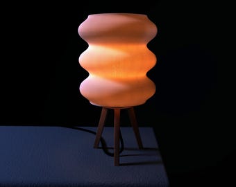3D Printable Lamp – Modern Decorative Lamp with Wavy Shade (STL File)
