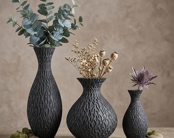 3D gedruckte Vase STL - Coral Flow (Digitaler Download)