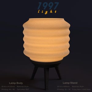 Lampe de table imprimée en 3D - Veilleuse minimaliste ondulée pour décoration d&#39;intérieur DIY - Fichier STL
