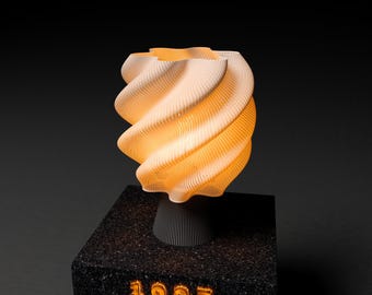 3D-utskriven bordslampa - Spiralglödlampa (STL-fil)