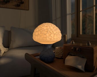 Lámpara de hongo acogedora: luz de noche hecha a mano para dormitorio y escritorio