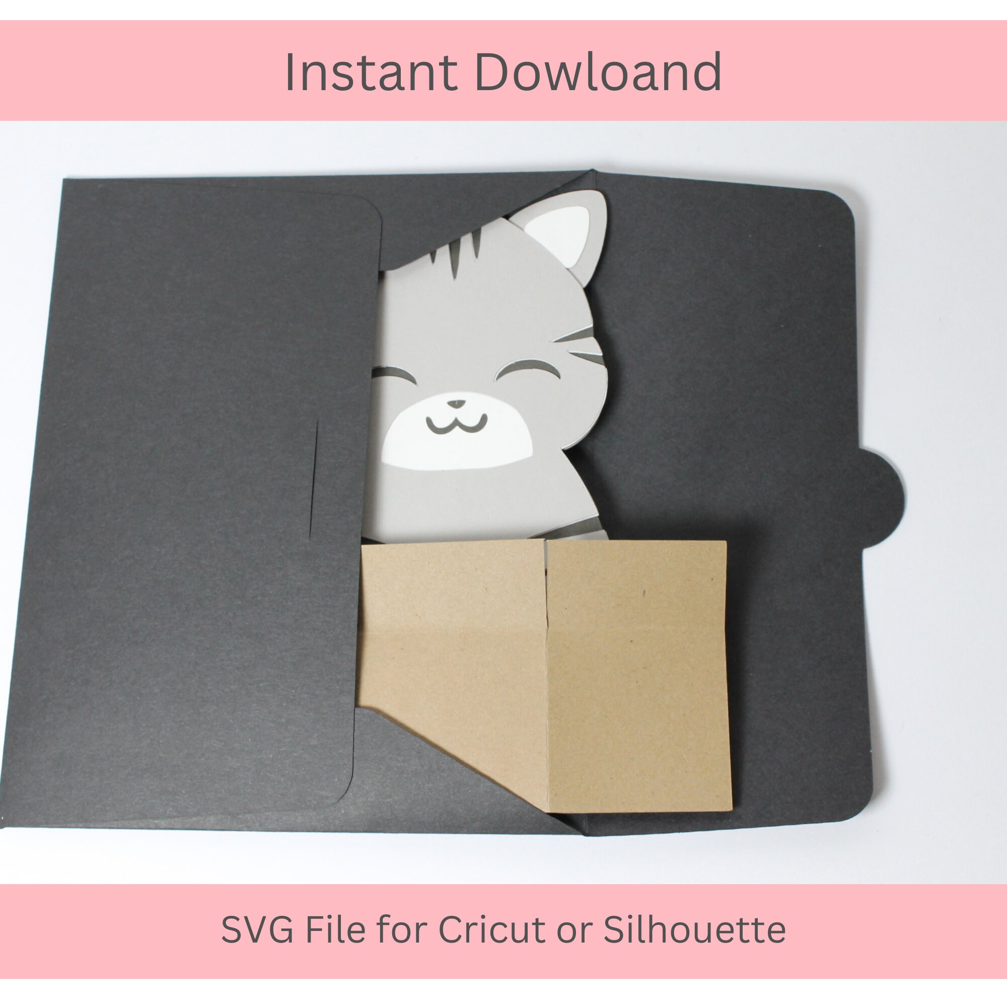 Tabby Cat 3D Box Card / Popup Cards SVG File / Cricut Project - Etsy