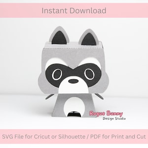 Boîte cadeau raton laveur / Papercraft / Cricut SVG File