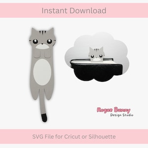 Grey Tabby Cat Bookmark SVG File/ Papercraft / Cricut Project