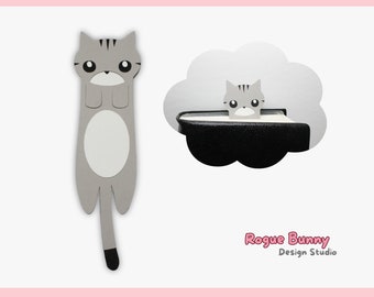 Grey Tabby Cat Bookmark SVG File/ Papercraft / Cricut Project