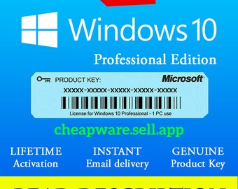 Windows 10 Pro | Lifetime Genuine Product Key | 1PC [ Notez lire la description! ]