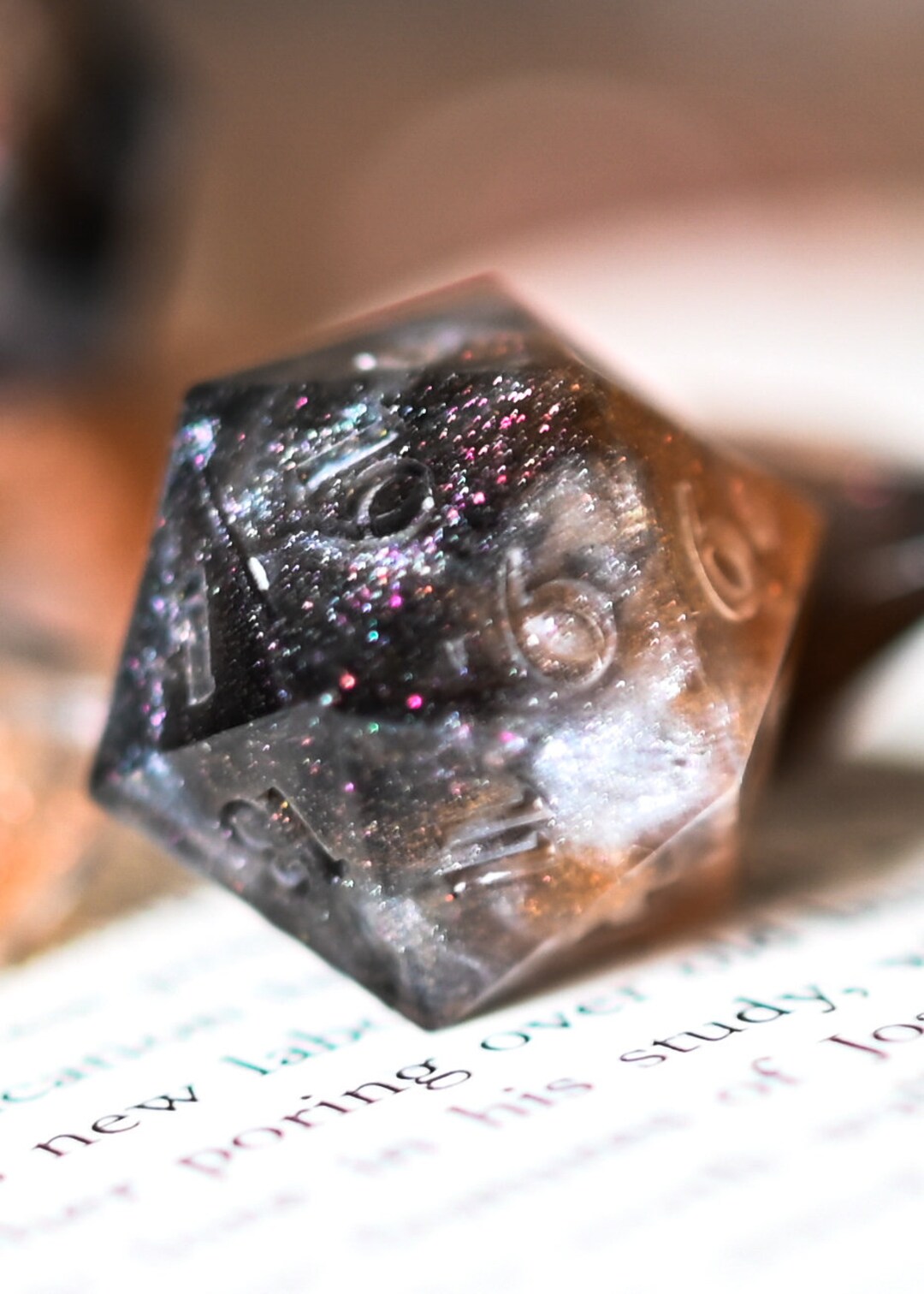 Handmade Golden, Pearl, Black and Special Shimmer Polyhedral Shard Dice ...