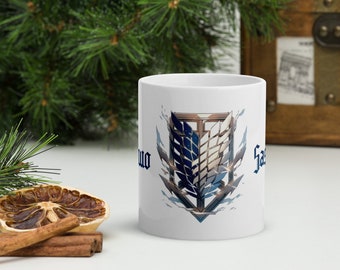 Taza de Café ATTACK ON TITAN Anime 11oz Cerámica Regalo Hecho a Mano Accesorios Anime Taza Frase Shinzo wo Sasageyo Épico Regalo Sublimación