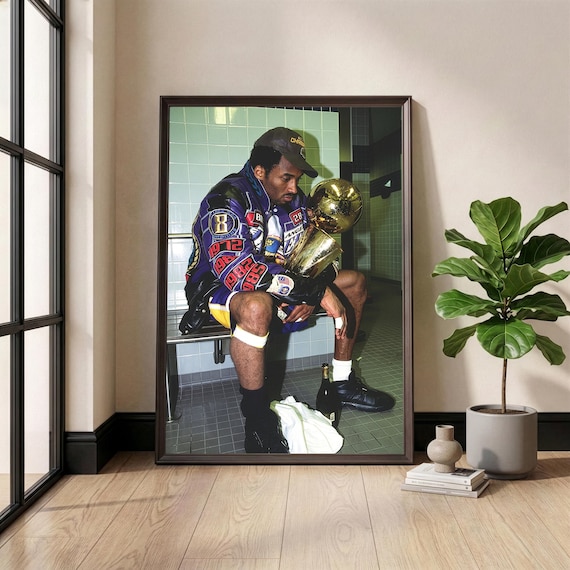 Kobe Bryant Poster, Mamba Mentality Wall Art, Basketball Legend Trophy Print, Iconic Sports Photography, Lakers Fan Gift, Basketball Decor