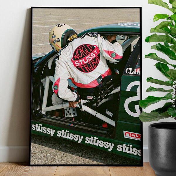 Stussy Streetwear Poster Aesthetic Nike Racer Car Vintage Room Decor