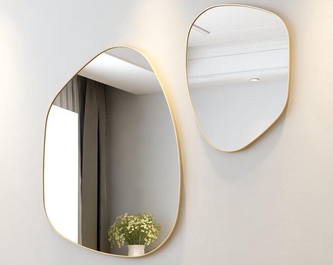 Elegant Asymmetrical Mirror Wall Decor - A Statement Piece for Chic ...