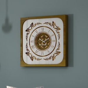 Vintage Wall Clock - Unique Room Decor, Perfect Housewarming Gift Idea, Gold Finish Large Clock, Unique Wall Clock - Chic Living Room Decor