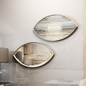 Evil Eye Mirror, Gold Wall Mirror, Small Wall Mirror, Bathroom Mirror, Oval Mirror, Vanity Mirror, Art Deco Mirror, Home Décor, Wall Decor