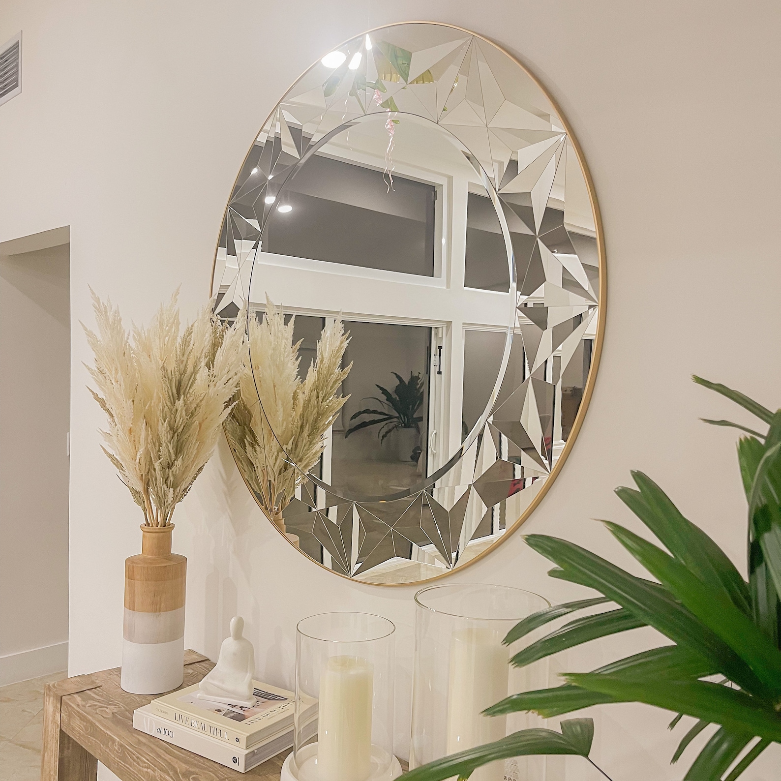 Round Mirror, Large Wall Mirror, Gold Mirror, Vanity Mirror, Art Deco Mirror, Circle Mirror ...