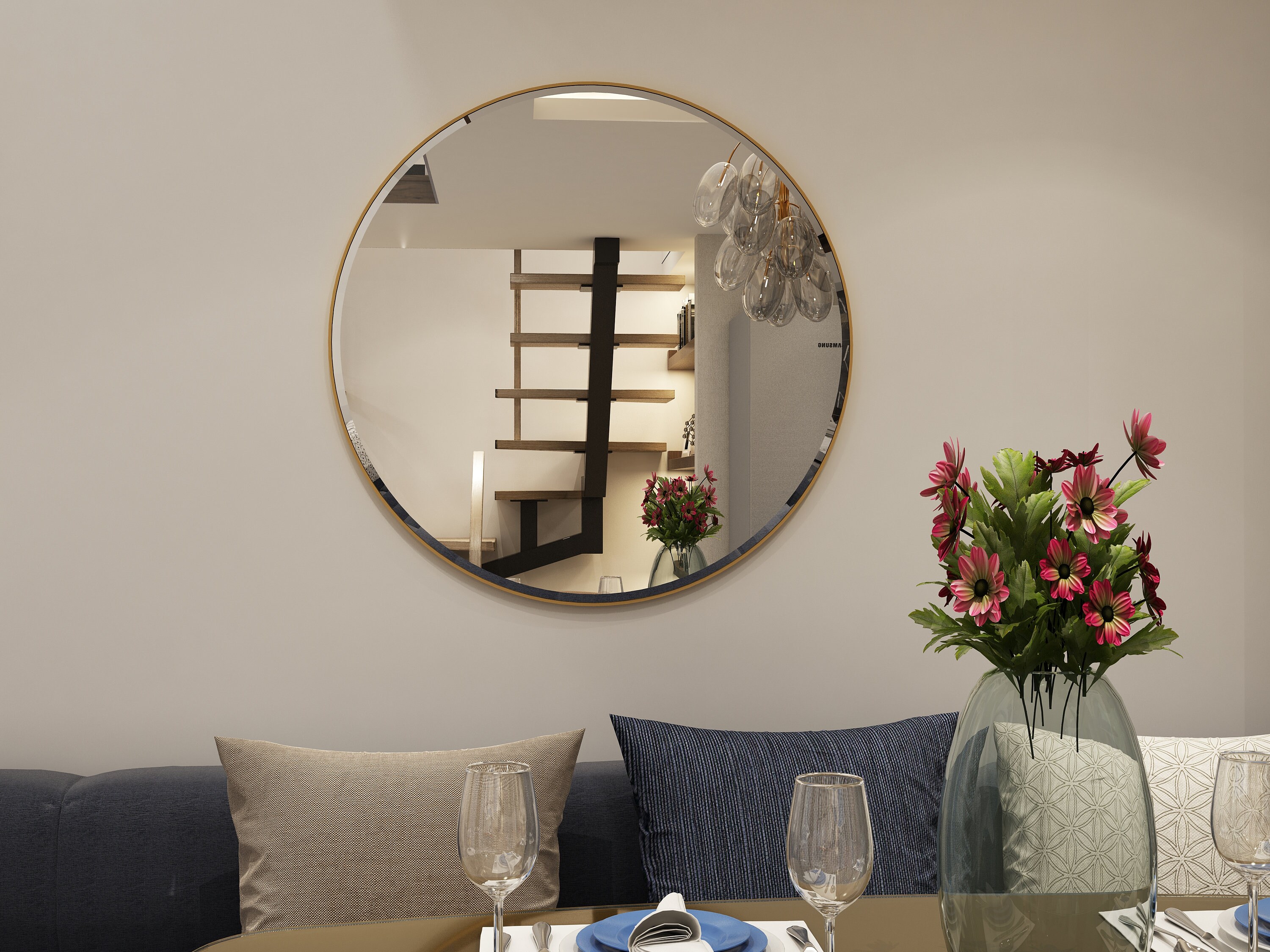 Bathroom Mirror, Round Wall Mirror, Large Wall Mirror, Vanity Mirror ...