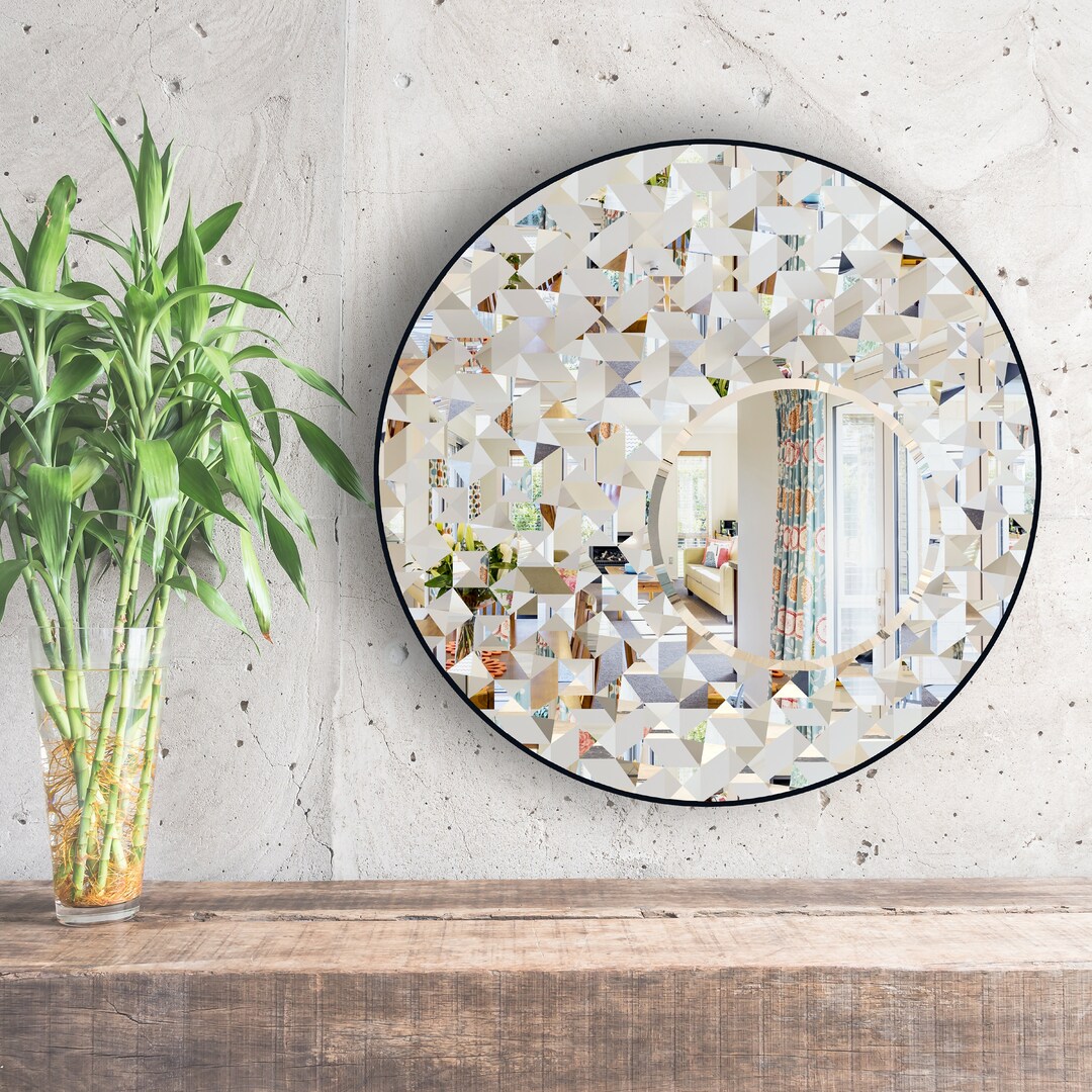 Round Mirror, Large Mirror, Unique Mirror, Livingroom Mirror, Statement