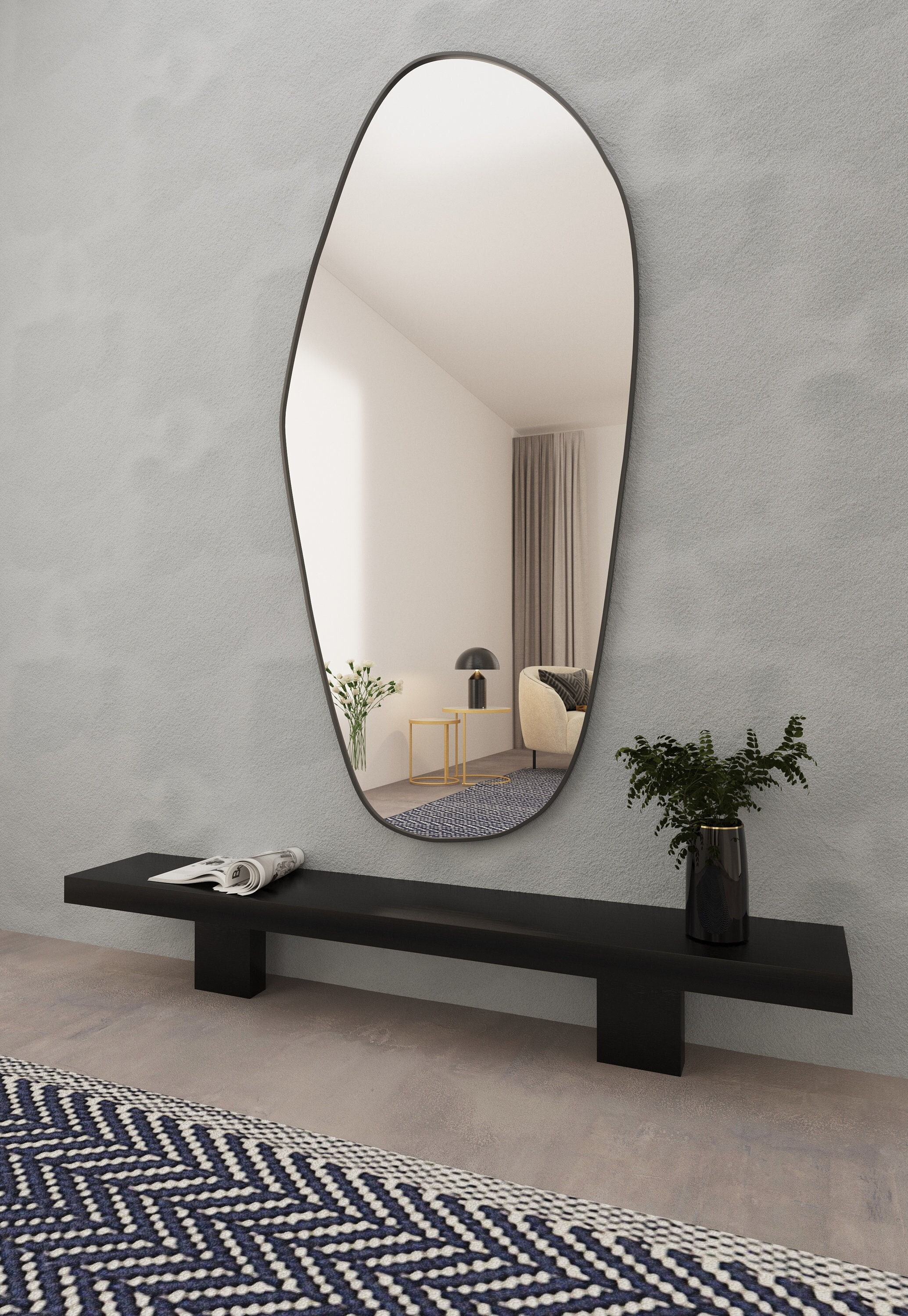 Asymmetrical Mirror, Home Decor Mirror, Aesthetic Wall Mirror, Bathroom Design, Irregular Mirror, Custom Design Mirror, Mirror Wall Decor,