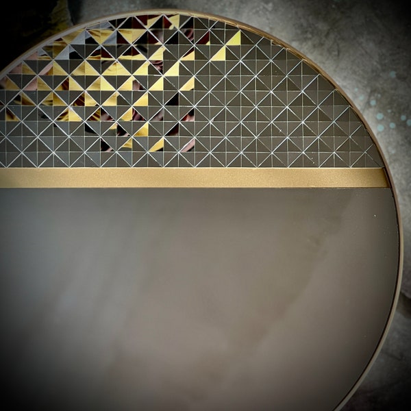 Round Mirror, Asymmetrical Vanity Mirror, Large Bathroom Vanity, Aesthetic Mirror, Room Decor, Living Room Mirror, Unique Round Wall Mirror