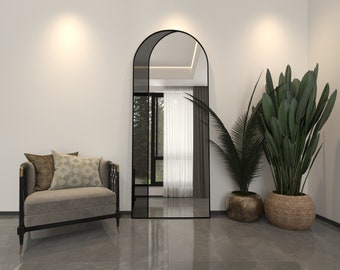 Asymmetrical Mirror, Arched Mirror, Full length Mirror, Floor Mirror, large Wall Mirror, Mirror Wall Decor, Vanity Mirror, Gold Arch Mirror